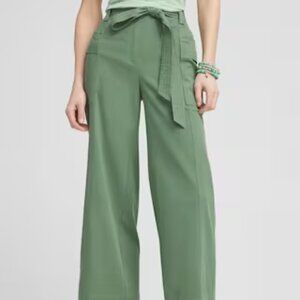 Belted Twill Utility Cropped Pants